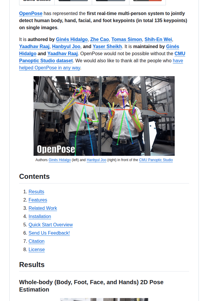 Cmu Perceptual Computing Lab Openpose screenshot