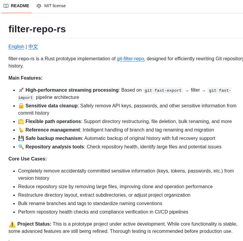 Cactusinhand Filter Repo Rs screenshot