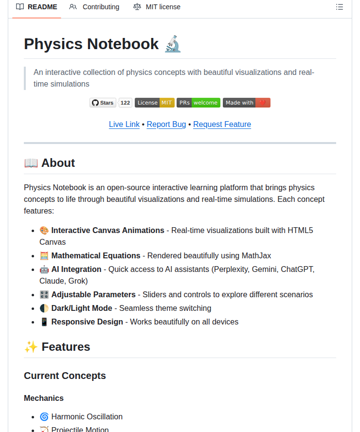 Casberryindia Physics Notebook screenshot
