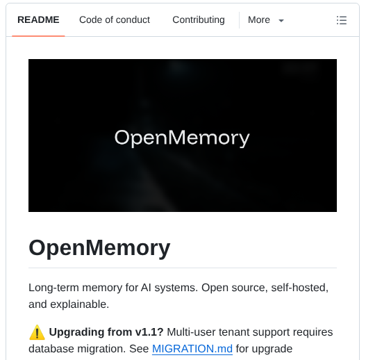 Caviraoss Openmemory screenshot