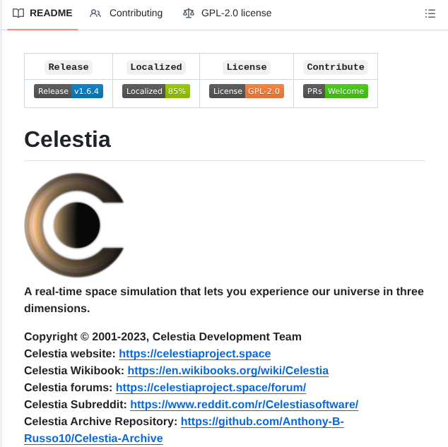Celestiaproject Celestia screenshot