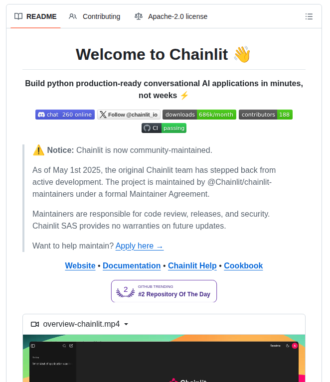Chainlit Chainlit screenshot