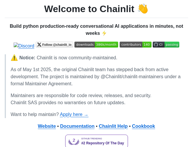 Chainlit Chainlit screenshot