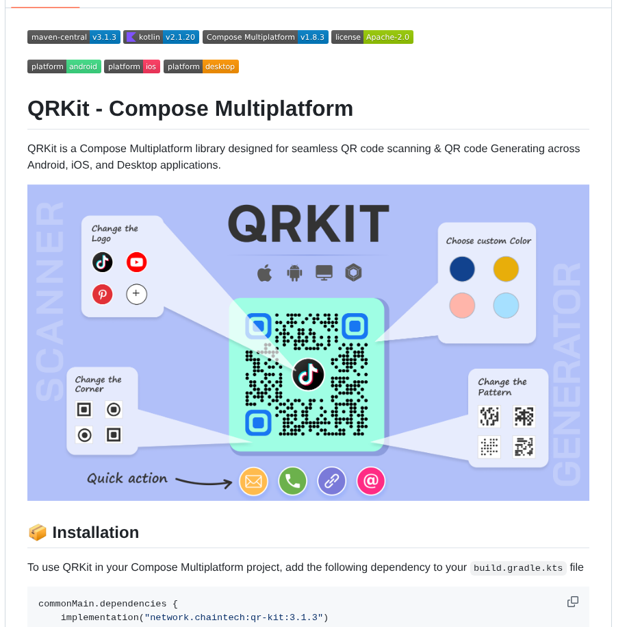 Chaintech Network Qrkitcomposemultiplatform screenshot