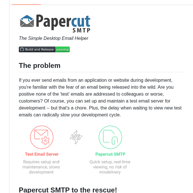 Changemakerstudios Papercut Smtp screenshot