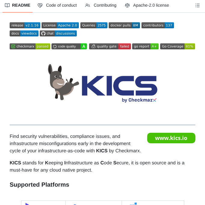 Checkmarx Kics screenshot