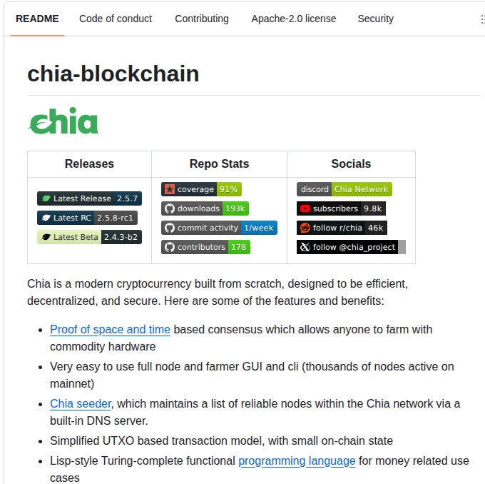 Chia Network Chia Blockchain screenshot