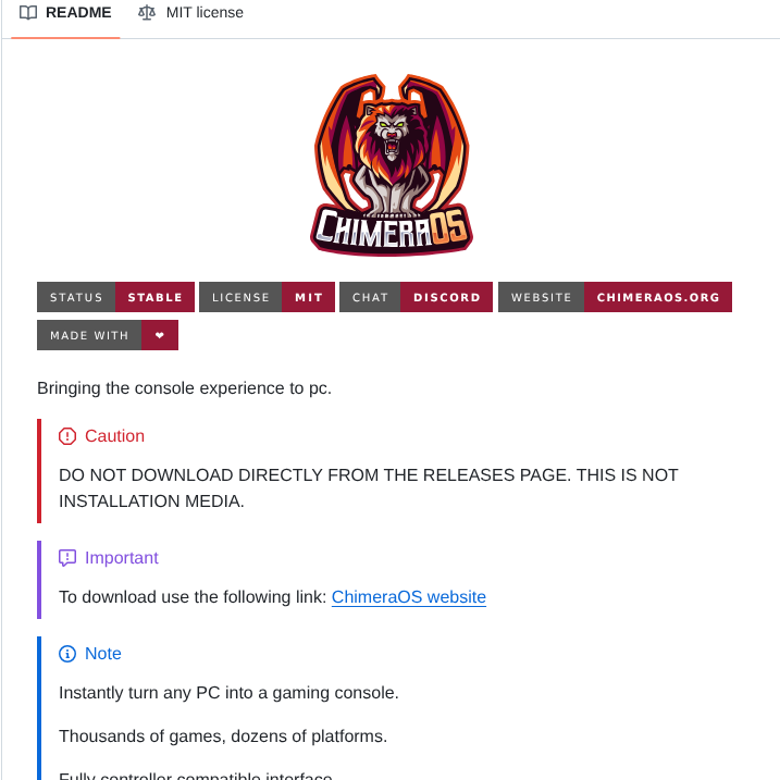 Chimeraos Chimeraos screenshot