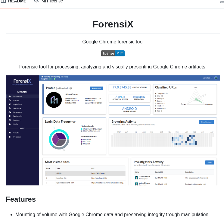 Chmarax Forensix screenshot