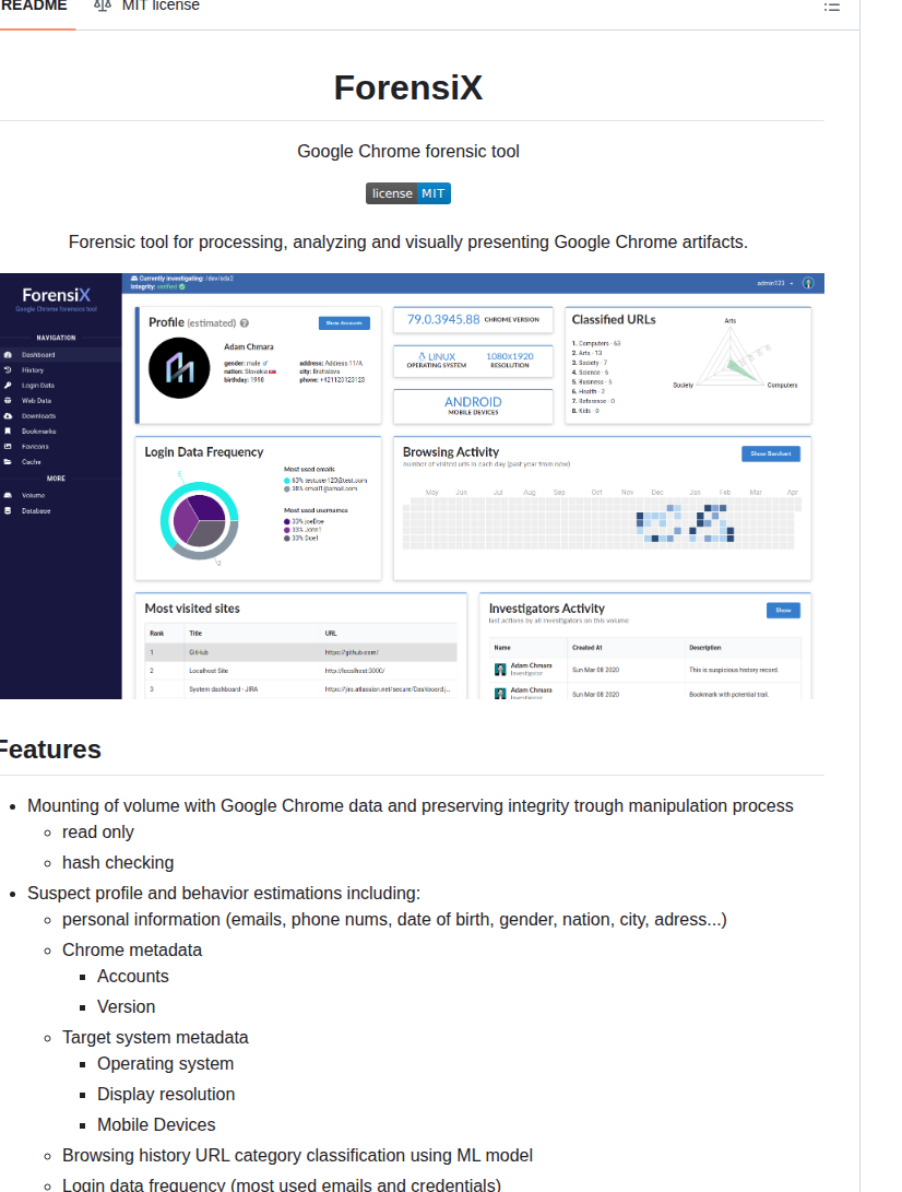 Chmarax Forensix screenshot