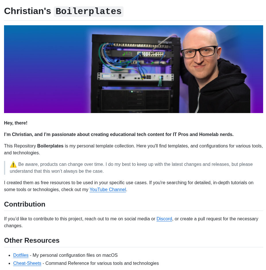 Christianlempa Boilerplates screenshot