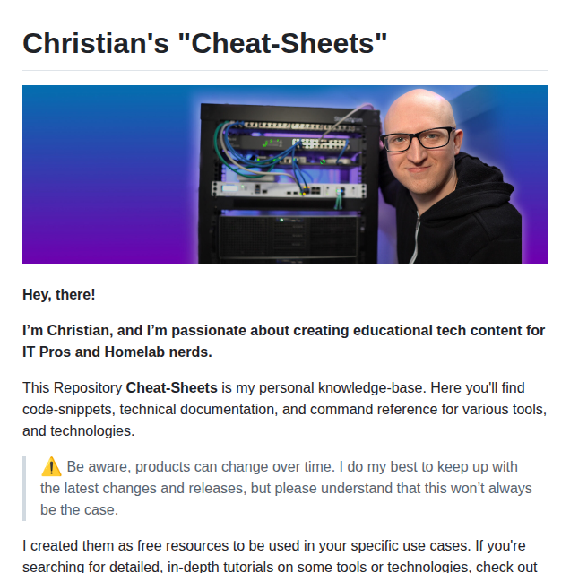 Christianlempa Cheat Sheets screenshot