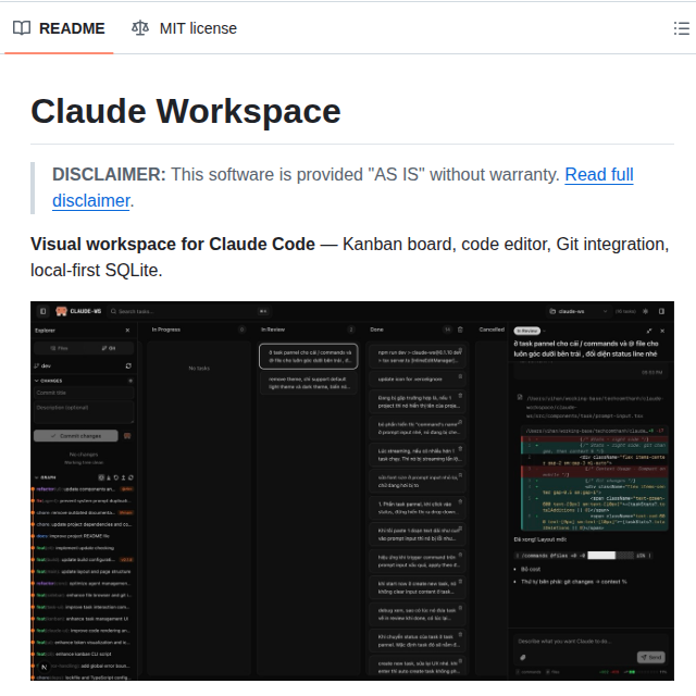 Claude Workspace Claude Ws screenshot
