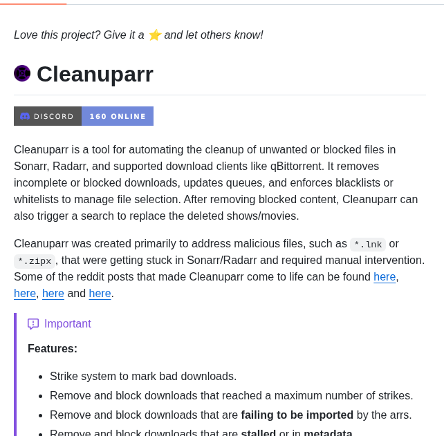 Cleanuparr Cleanuparr screenshot