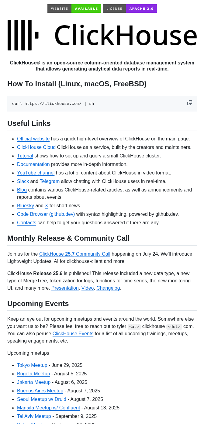 Clickhouse Clickhouse screenshot