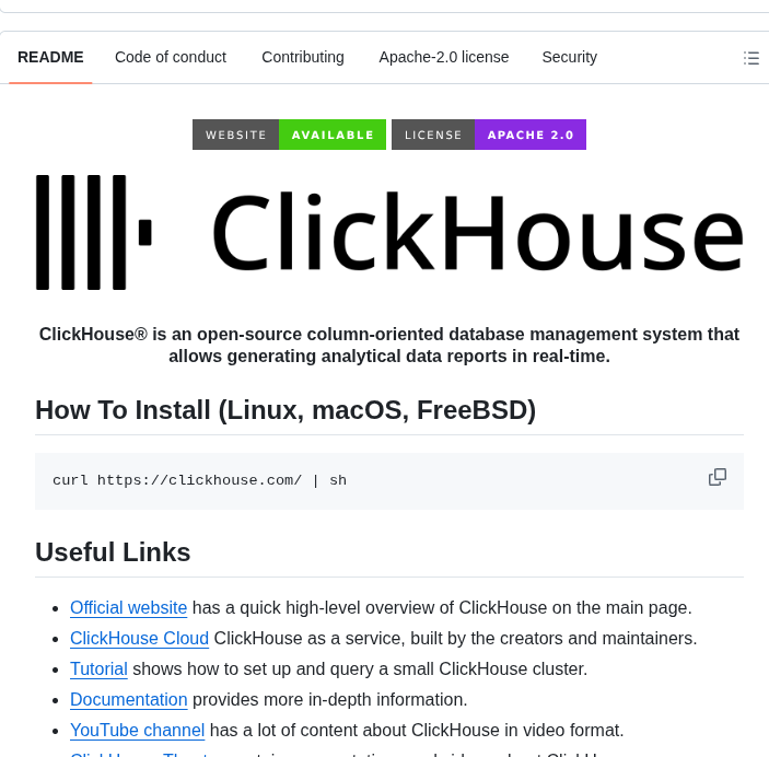 Clickhouse Clickhouse screenshot
