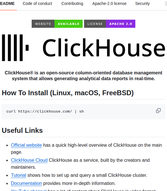 Clickhouse Clickhouse screenshot