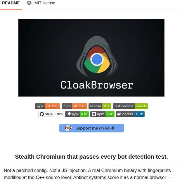 Cloakhq Cloakbrowser screenshot