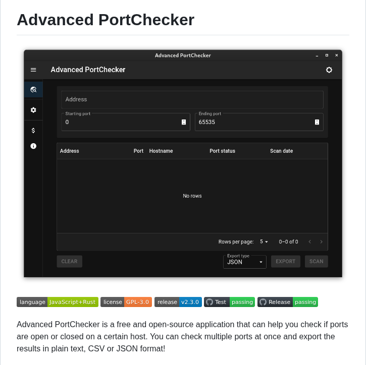 Codedead Advanced Portchecker screenshot