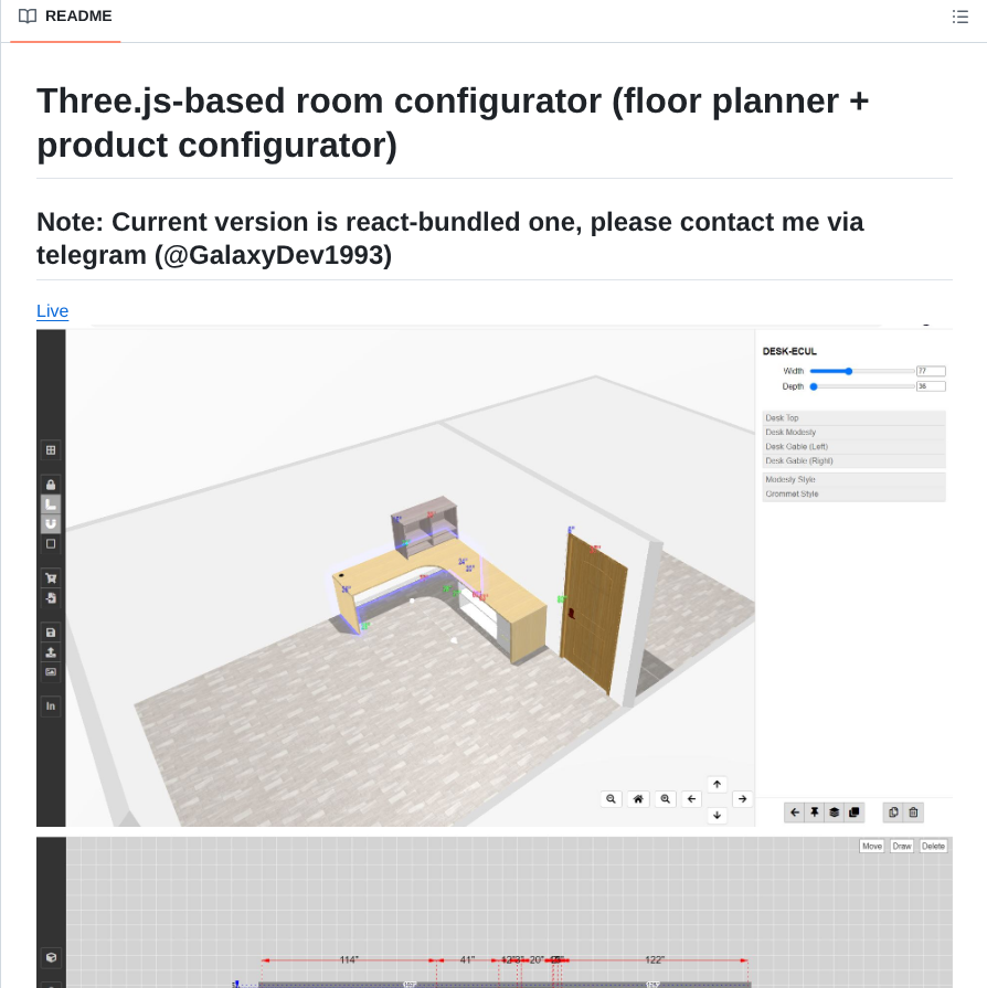 Codehole7 Threejs 3d Room Designer screenshot
