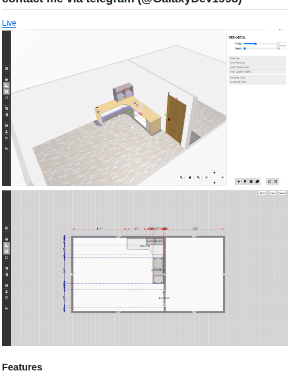 Codehole7 Threejs 3d Room Designer screenshot
