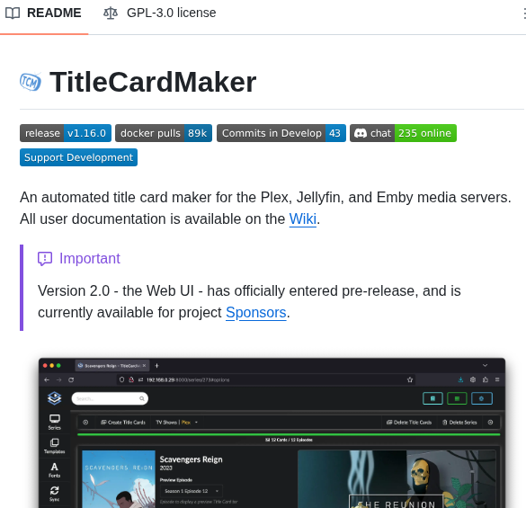Collinheist Titlecardmaker screenshot