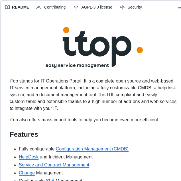 Combodo Itop screenshot