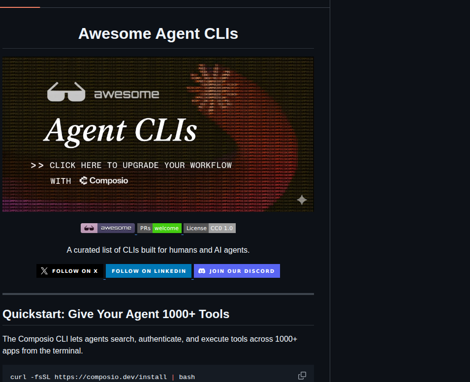 Composiohq Awesome Agent Clis screenshot