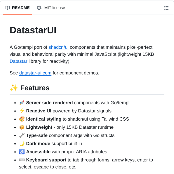 Coreycole Datastarui screenshot