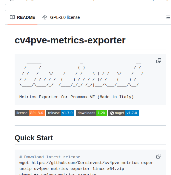 Corsinvest Cv4pve Metrics Exporter screenshot