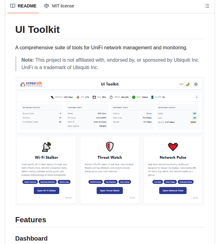 Crosstalk Solutions Unifi Toolkit screenshot