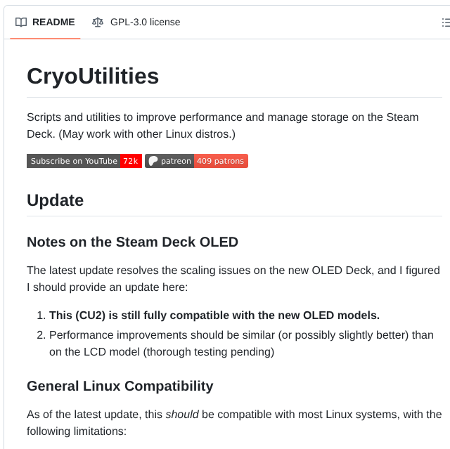 Cryobyte33 Steam Deck Utilities screenshot