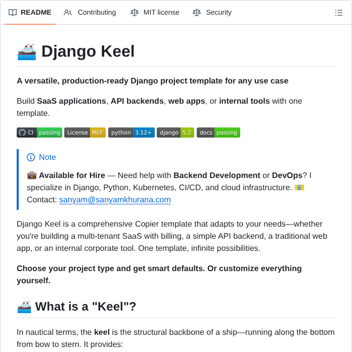 Curiouslearner Django Keel screenshot
