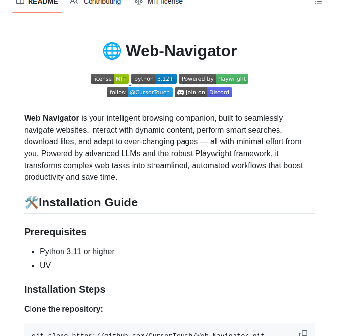 Cursortouch Web Use screenshot