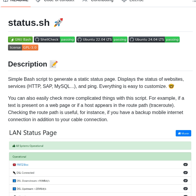 Cyclenerd Static_status screenshot