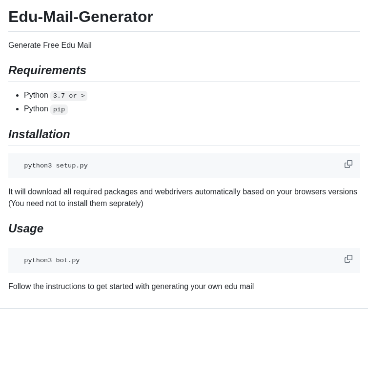 Dip15739 Edu Mail Generator screenshot