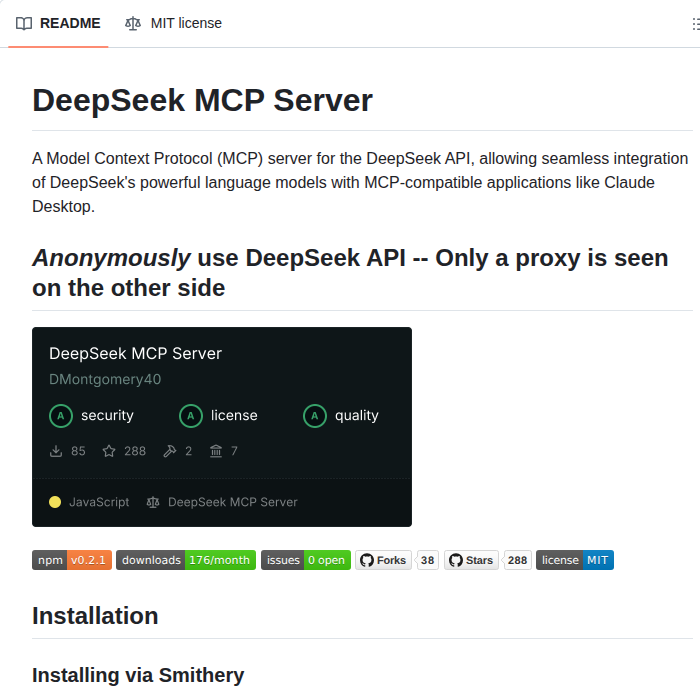 Dmontgomery40 Deepseek Mcp Server screenshot