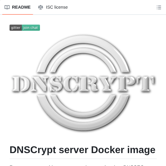 Dnscrypt Dnscrypt Server Docker screenshot