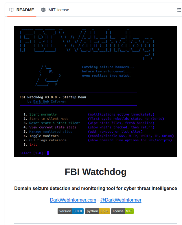 Darkwebinformer Fbi_watchdog screenshot