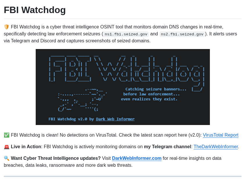 Darkwebinformer Fbi_watchdog screenshot
