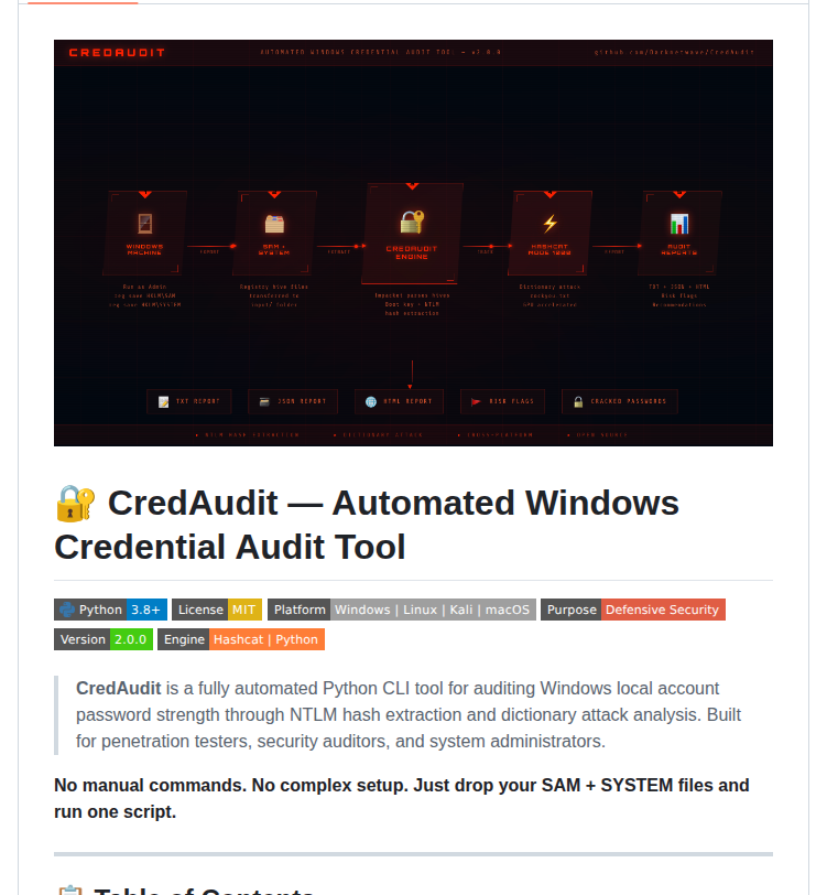 Darknetwave Credaudit screenshot