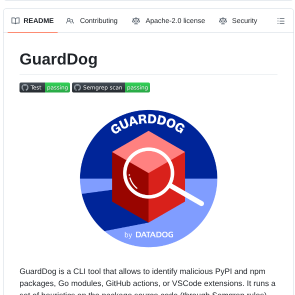 Datadog Guarddog screenshot