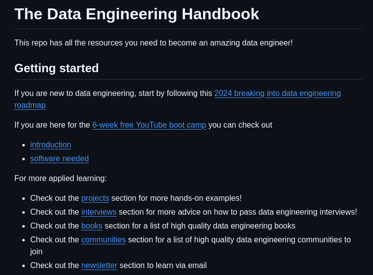 Dataexpert Io Data Engineer Handbook screenshot