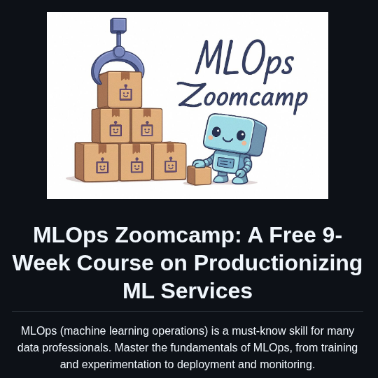 Datatalksclub Mlops Zoomcamp screenshot