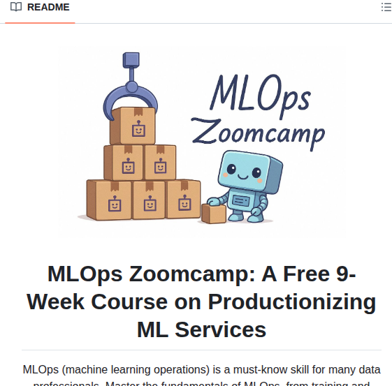 Datatalksclub Mlops Zoomcamp screenshot