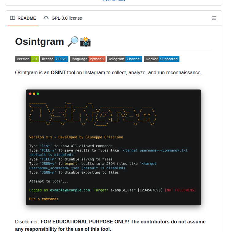 Osintgram：Instagramの公開データを自動収集・分析するOSINTツール - AIツール解説