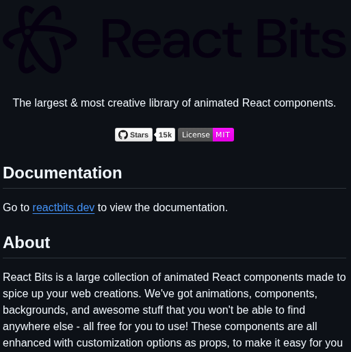 Davidhdev React Bits screenshot