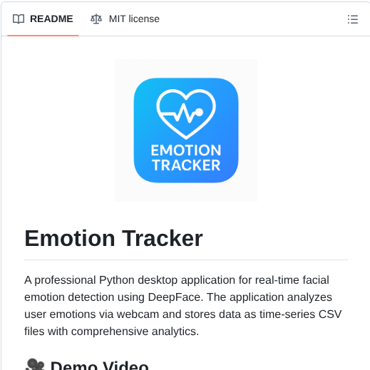 Deeppythonist Emotiontracker screenshot