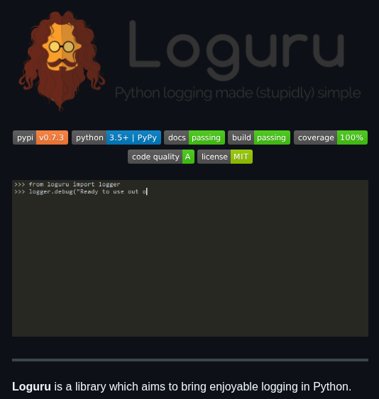 Delgan Loguru screenshot