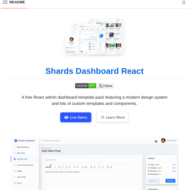 Designrevision Shards Dashboard React screenshot